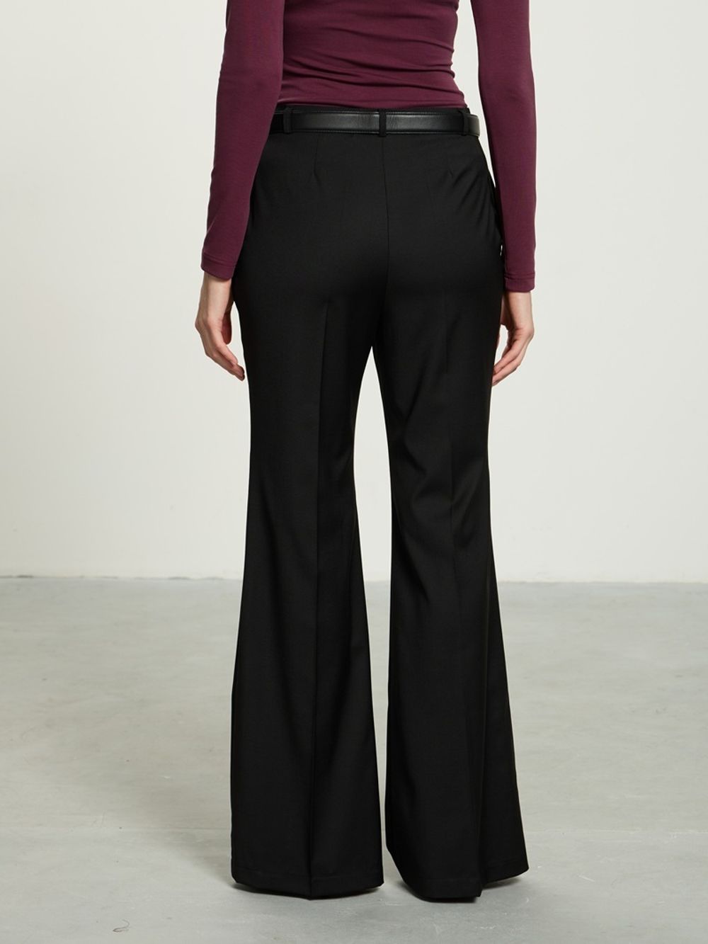 Брюки клеш черные шерсть