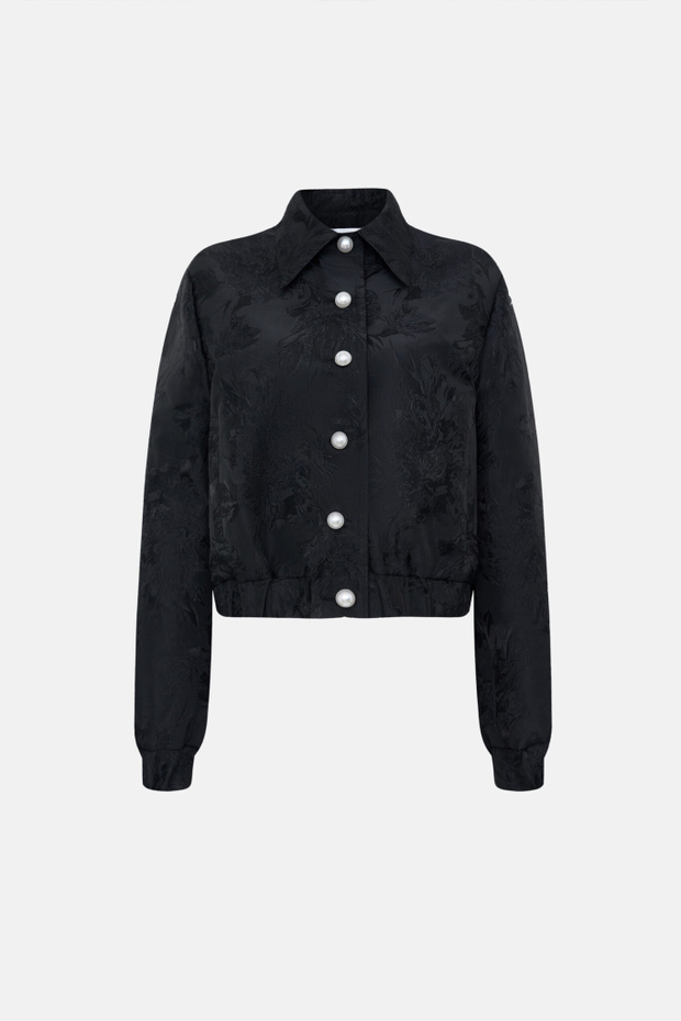 Жакет жаккардовый с жемчугом