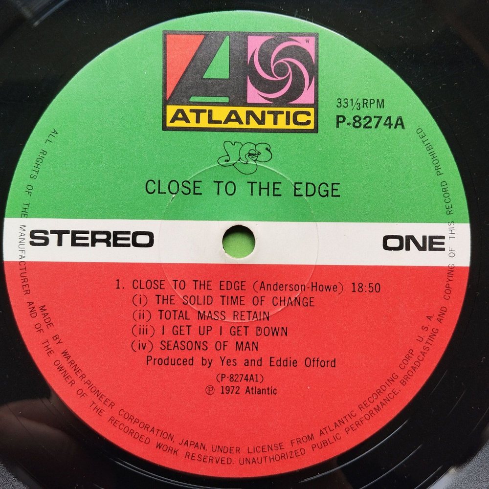 Винтажная виниловая пластинка LP Yes Close To The Edge (Japan 1972) (No Obi) Cord Of Life