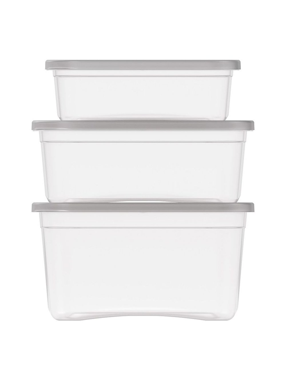 Набор контейнеров для СВЧ (0,4л;0,7л;1л) серый (1925)