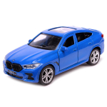 Модель ин. мет. "BMW X6" 12см, двери, багаж, синий, коробка X6-12-BU (Технопарк)