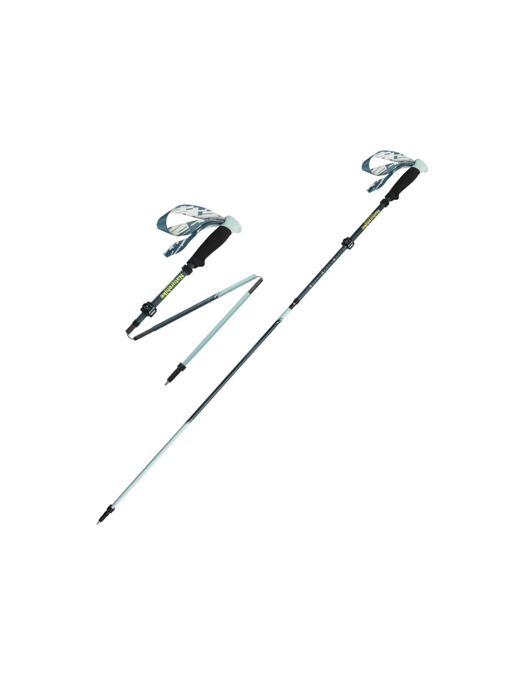Палки треккинговые Naturehike Sunsia 3-EXT, карбон, 5-секционные, 115-135 см, голубые, 2 шт