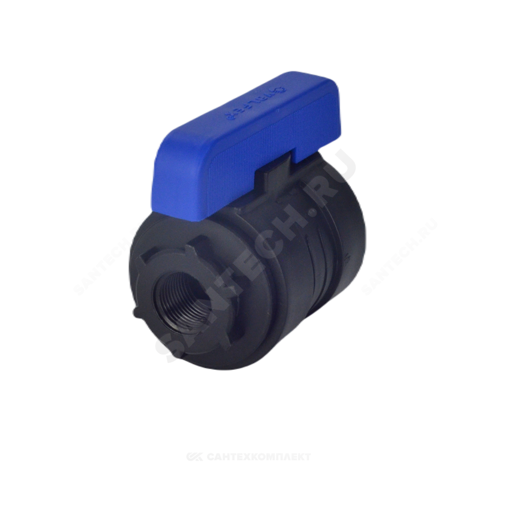 Кран шаровой компрессионный ПЭ Ду 36 1 1/2"x1 1/4" ВР/ВР Ру16 VALFEX 1210011112114