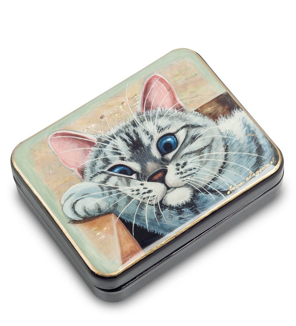 Народные промыслы ШК-55/ 34-A Шкатулка «Кот» исп.Лидяева