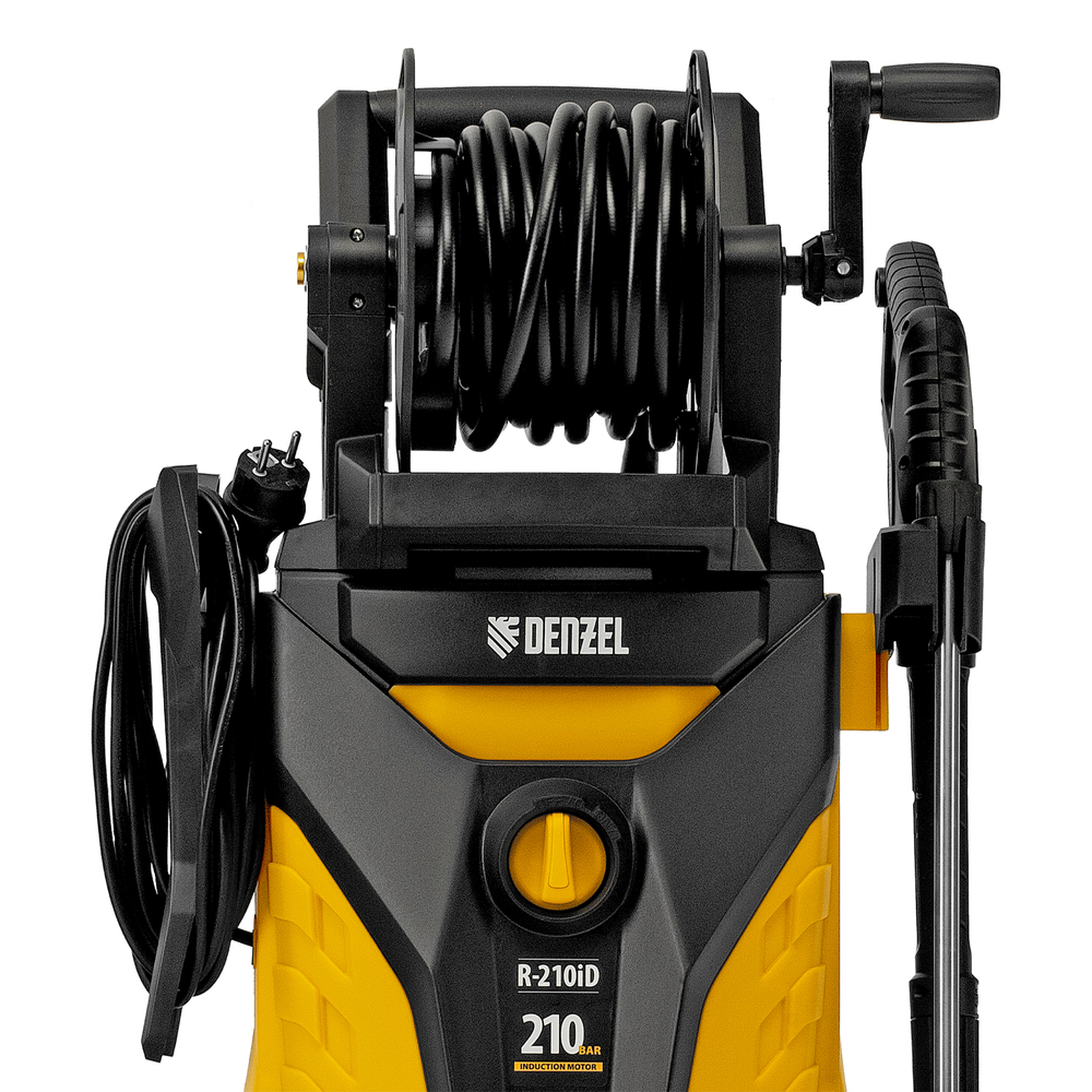 Моечная машина высокого давления R-210iD, 2600 Вт, 210 бар, 8,0 л/мин, асинх. двиг., бараб.// Denzel
