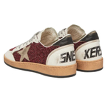 Женские Golden Goose Ball Star in Burgundy Glitter with Suede Star and Black Heel Tab