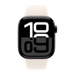 Умные часы Apple Watch Series 10 GPS, 42mm, Jet Black Aluminium Case with Sport Band M/L, Light Blush (Черный)