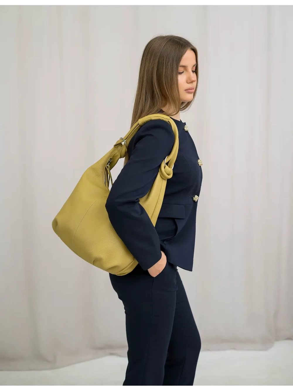 Сумка через плечо шоппер натуральная кожа