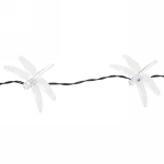 Гирлянда для улицы «Стрекоза» 3 м 20 ламп LED чёрный провод, 2 реж.,IP-55, Теплый белый (солнечная батарея)