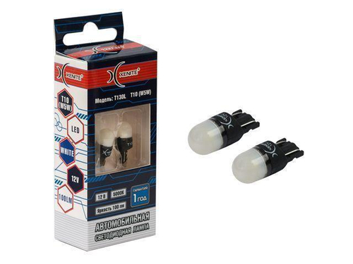 Лампа светодиодная 12V 5W без цоколя белый (габариты, повт.поворотника) 100lm 2 шт. Xenite