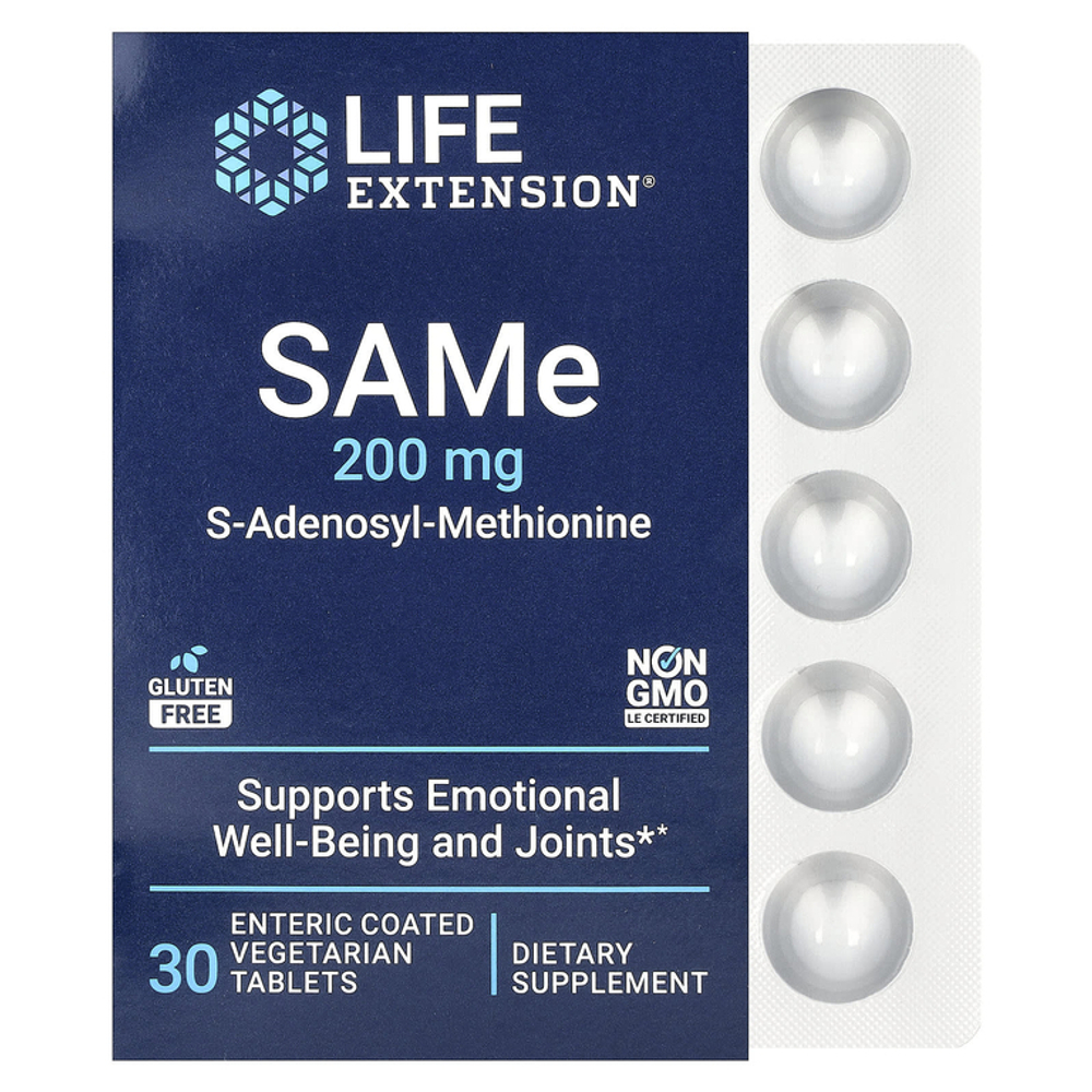 Life Extension SAMe S-Adenosyl-Methionine, 200 mg, 30 tab.