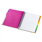 Тетрадь 120л., А5, клетка, Alingar "Good Idea", гребень, пластиковая обложка с информ окном, цветные пластиковые разделители, ассорти 4 цвета