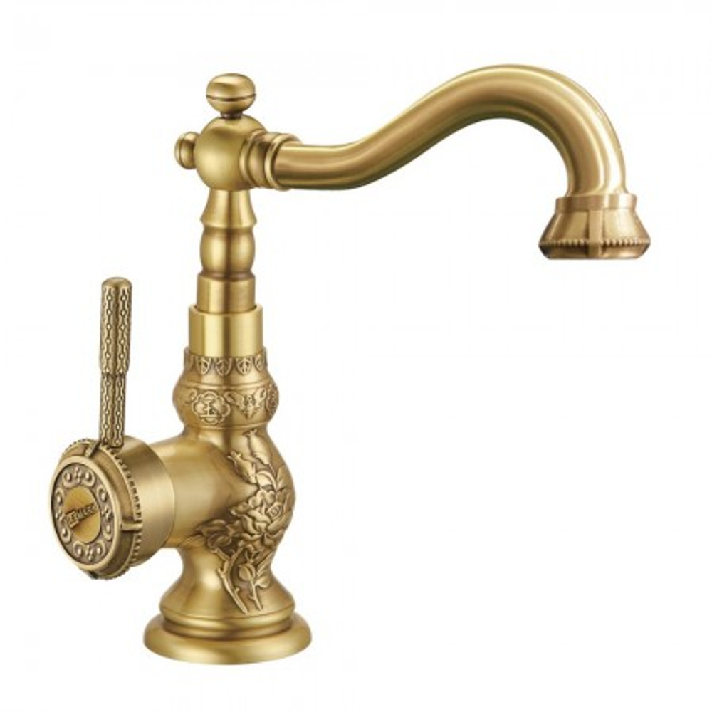 LeMark LM6644B "Жасмин" Смеситель для кухни/умывальника с поворотным изливом, бронза