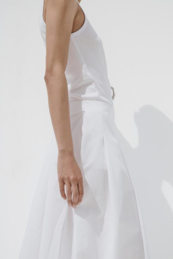 ZARA ЮБКА МИДИ СО СКЛАДКАМИ, БЕЛЫЙ