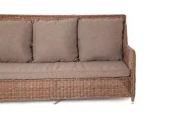 "Гляссе" диван трехместный из искусственного ротанга, цвет коричневый