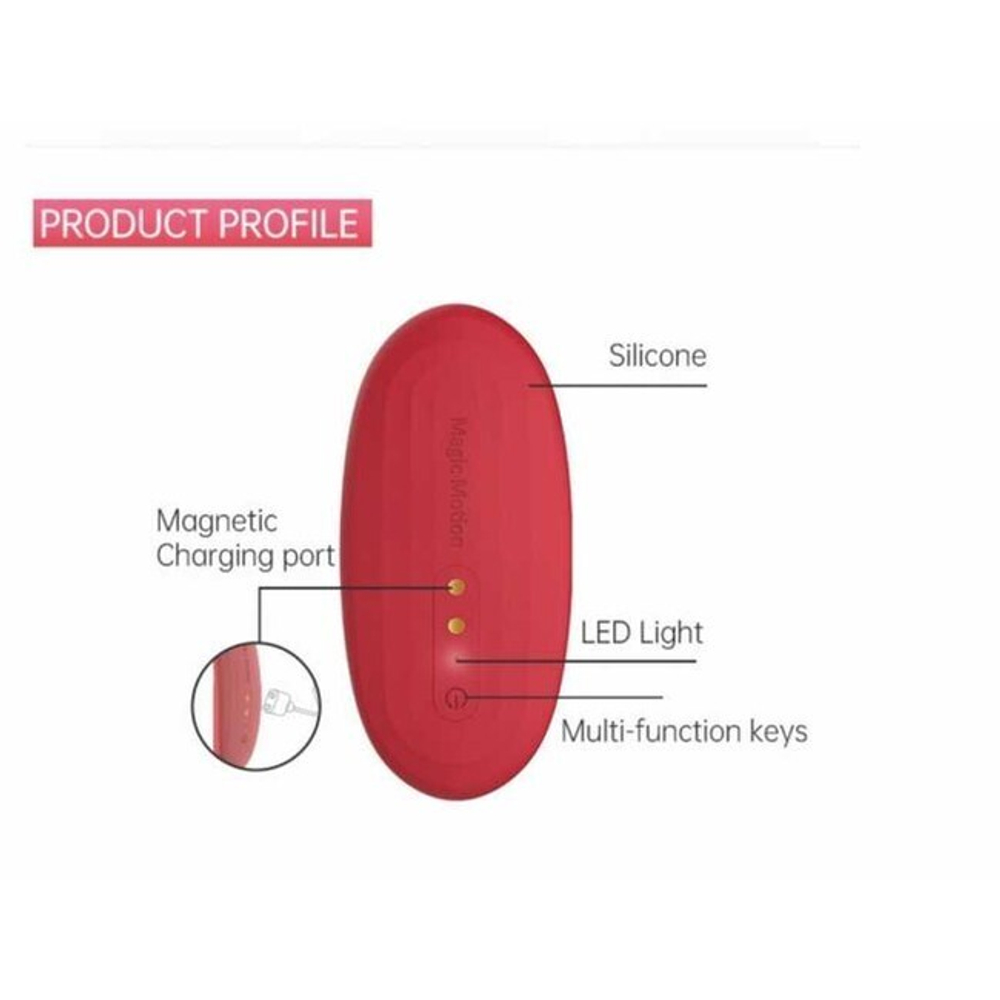 Клиторальный вибростимулятор-вкладыш для трусиков Magic Motion Nyx (Цвет: красный)