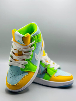 Детские высокие кожаные кроссовки Nike Air Jordan 1