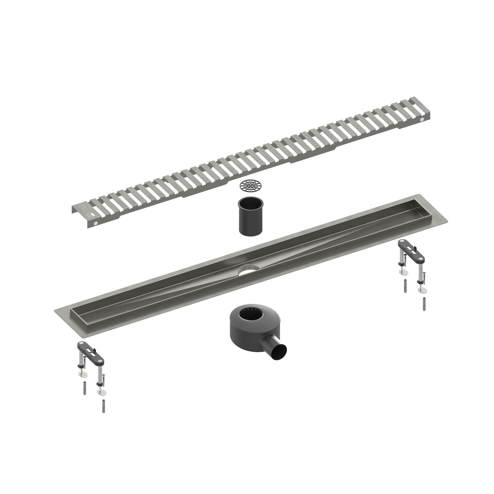 Душевой лоток Drain System 800 DS230108/18 Черное золото, с вставкой «Lines»