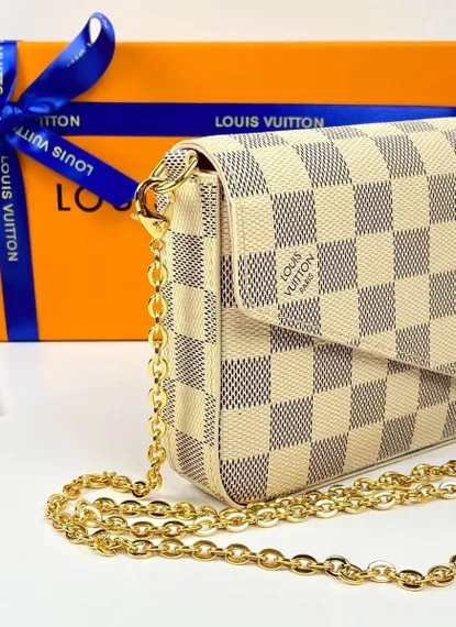 Клатч Louis Vuitton Felicie канва Damier Azur светло-серый