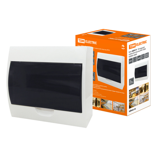 Щиток распределительный навесной Tdm Electric Эко ЩРН-П, 10 модулей, IP41, пластиковый