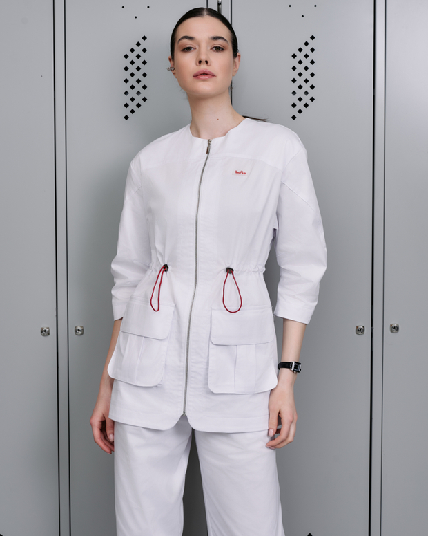 Жакет медицинский женский Волюмэ, белый хлопок