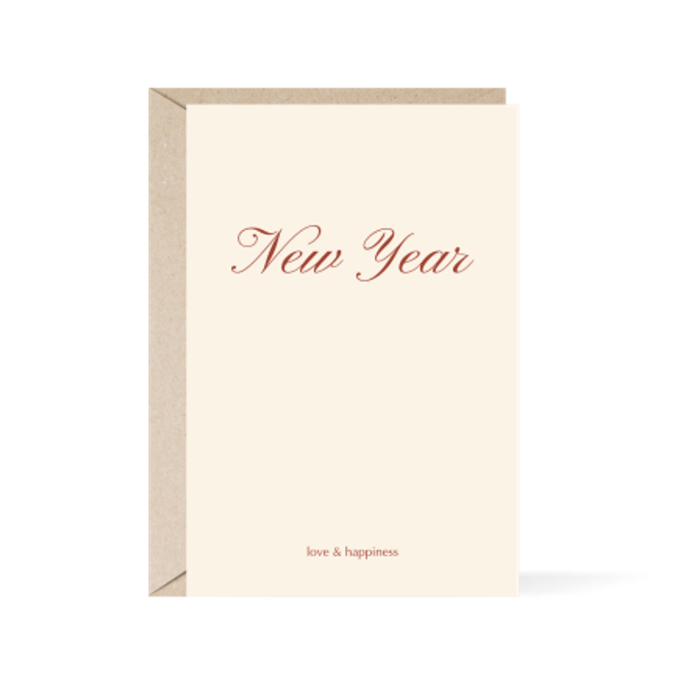 Открытка new year. love&happiness