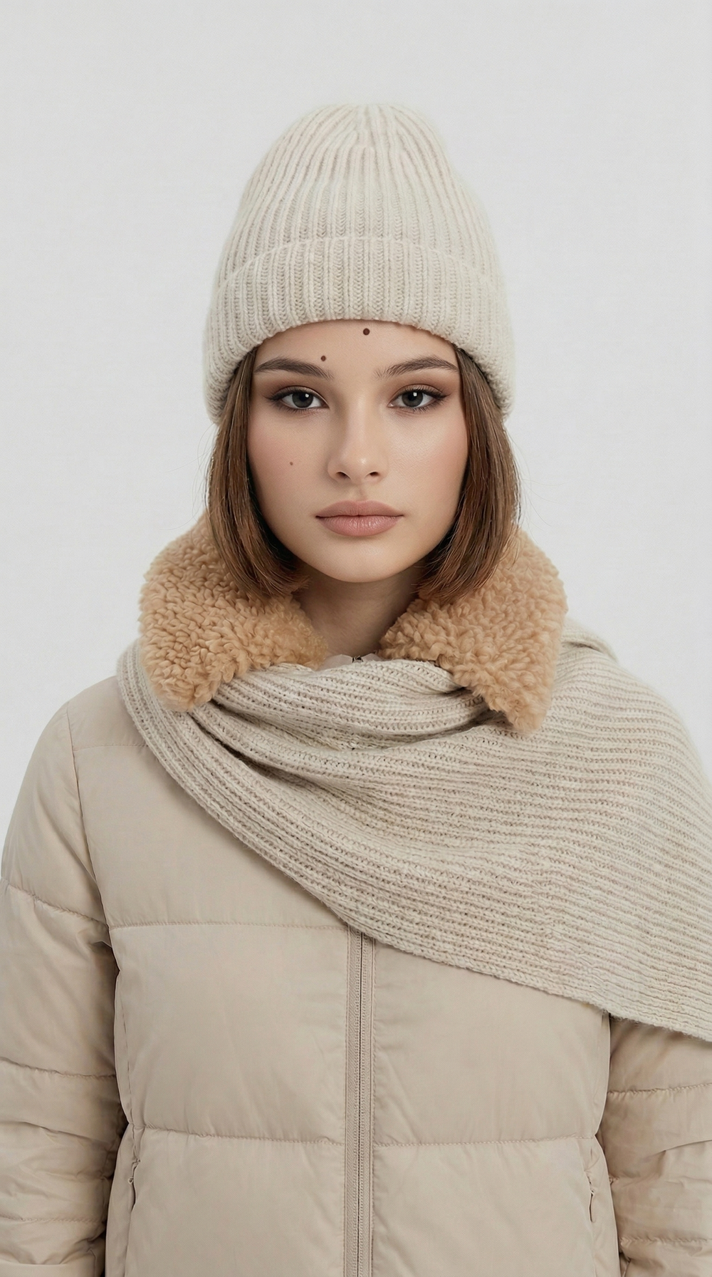 Шапка ШП804-08 бежевая