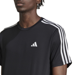 Мужское теннисное поло adidas Essentials Train 3-Stripes Training T-Shirt Men - Black, White