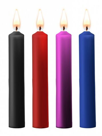 Набор из 4 разноцветных восковых свечей Teasing Wax Candle