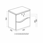 Тумба д/ванной "Лайф-60" подвесная  под раковину Марго-60 (MIXLINE) (ПВХ)