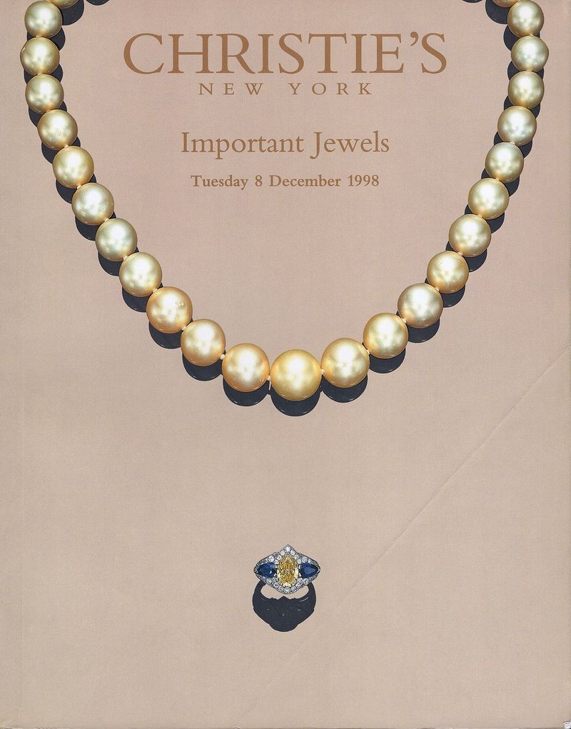 Каталог аукциона Christie's, Нью-Йорк, Ювелирное искусство от 8 декабря 1998 года