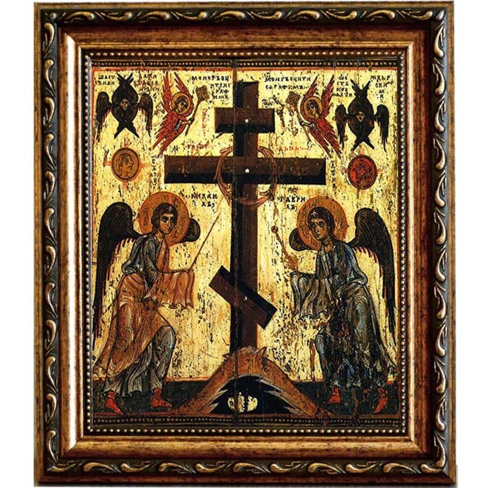 Поклонение Кресту ( Прославление Креста). Икона на холсте.