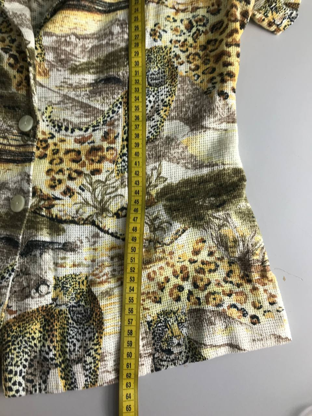 Жакет с оригинальным принтом, маркировка 164-96-104, визуально на 48 размер