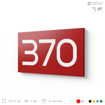 Номер на дверь 370, табличка на дверь для офиса, квартиры, кабинета, аудитории, склада, красная 120х70 мм, Айдентика Технолоджи