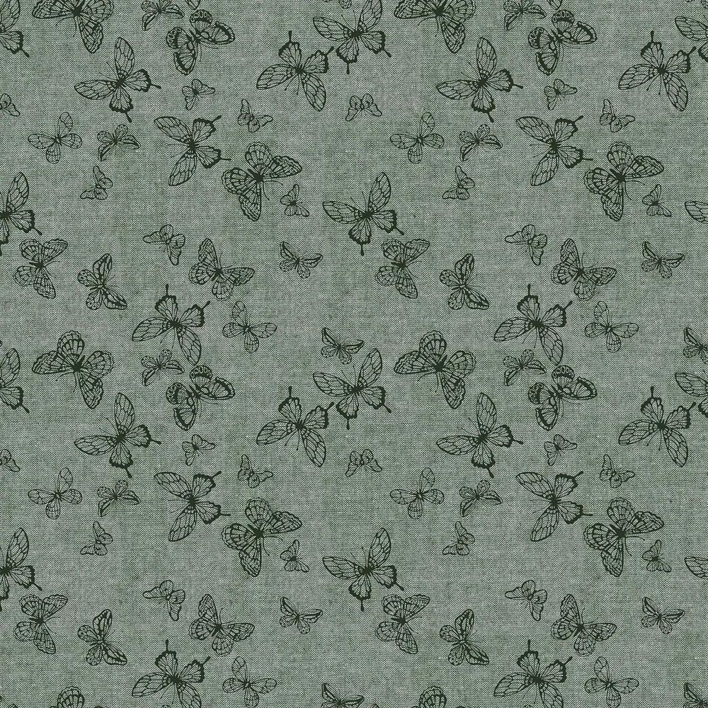 Ткань постельно-плательная Prival Пестроткань Бабочки, фисташковый, 142г/м2, 1.5х4м