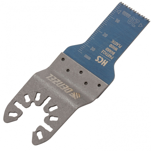 DENZEL Насадка для МФИ режущая пазовая прямая HCS по металлу и дереву 20х1,4мм мелкий зуб