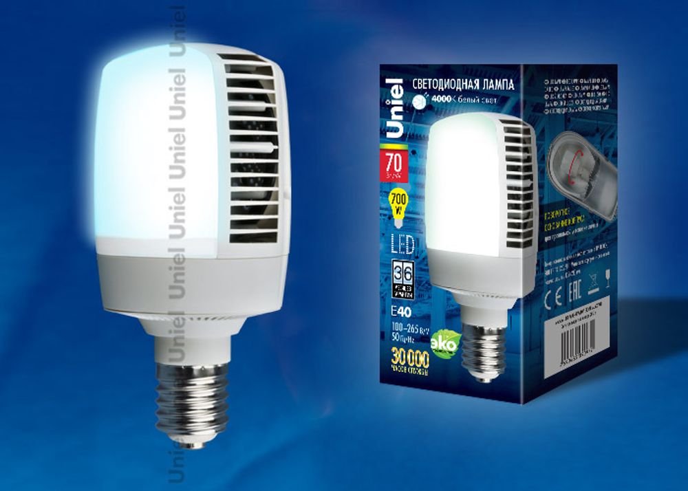 LED-M105-70W/NW/E40/FR ALV02WH Лампа светодиодная, матовая. Серия Venturo. Белый свет (4000K). Картон. ТМ Uniel