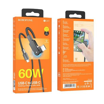 Кабель Type-C на Type-C 60W Borofone BU41 (black)