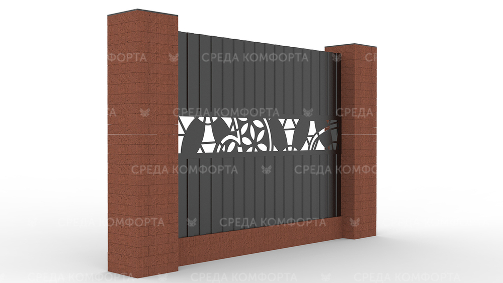 Забор из профлиста 2500х2000 мм ZBR0021