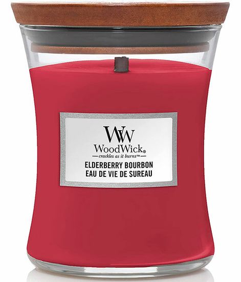 Бурбон из бузины, ароматическая свеча, WoodWick