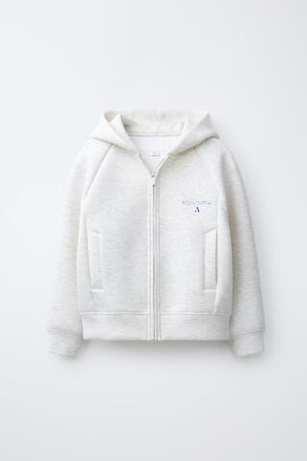 ZARA СПОРТИВНАЯ ТОЛСТОВКА НА МОЛНИИ, СЕРЫЙ МЕЛАНЖ