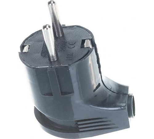 Вилка угловая с заземл. 16А 250Вт черн. А0105 (еврослот) Универсал