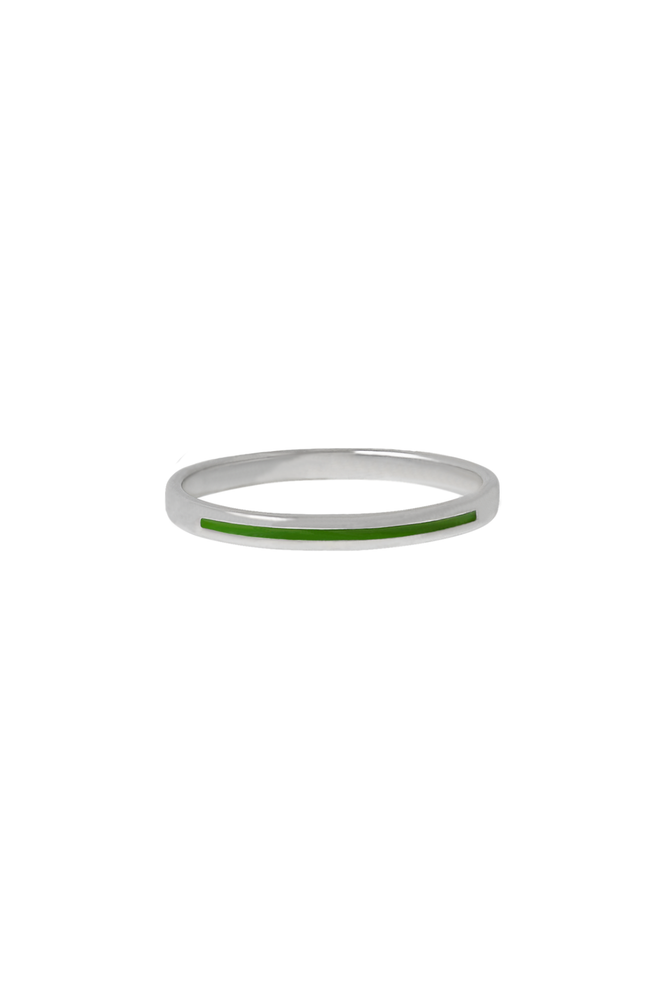 Кольцо РУСЬ с зеленой эмалью