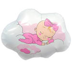 Шар Фольгированный Малышка в облаках (Розовый)