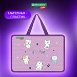 Папка на молнии с ручками BRAUBERG KIDS А4, 1 отделение, пластик, 100 мм, "Playing kittens", 272116