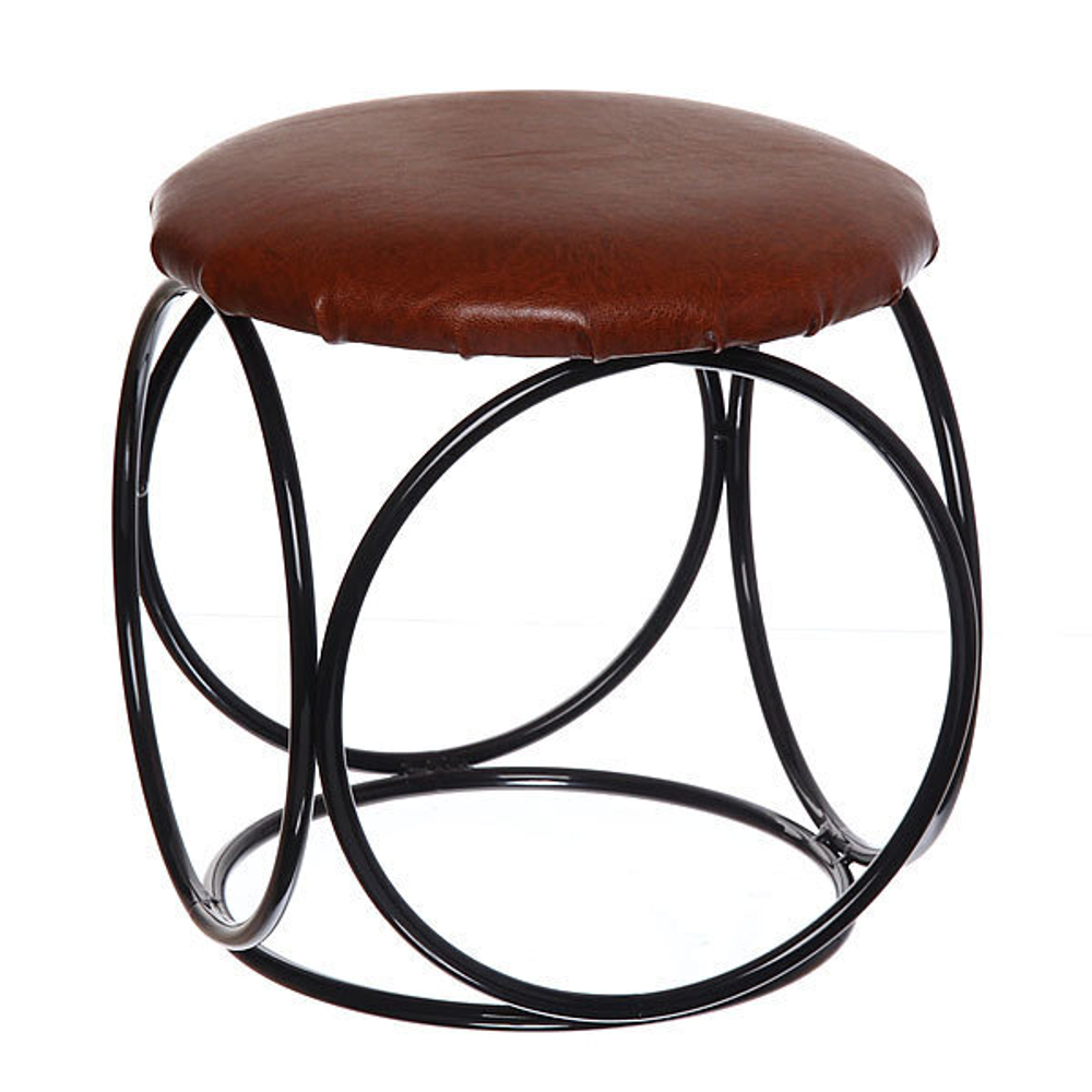 Банкетка круглая, коричнево/черный (Арт.БН140Ч)