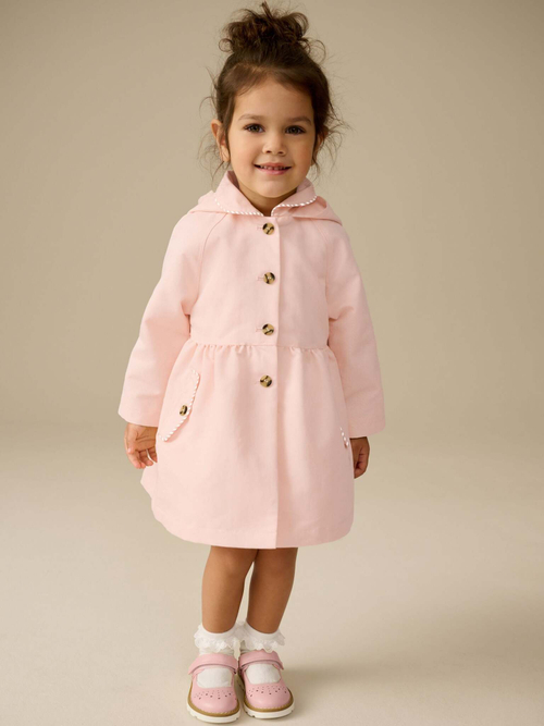 Плащ с капюшоном для девочки Next E25-132, Розовый