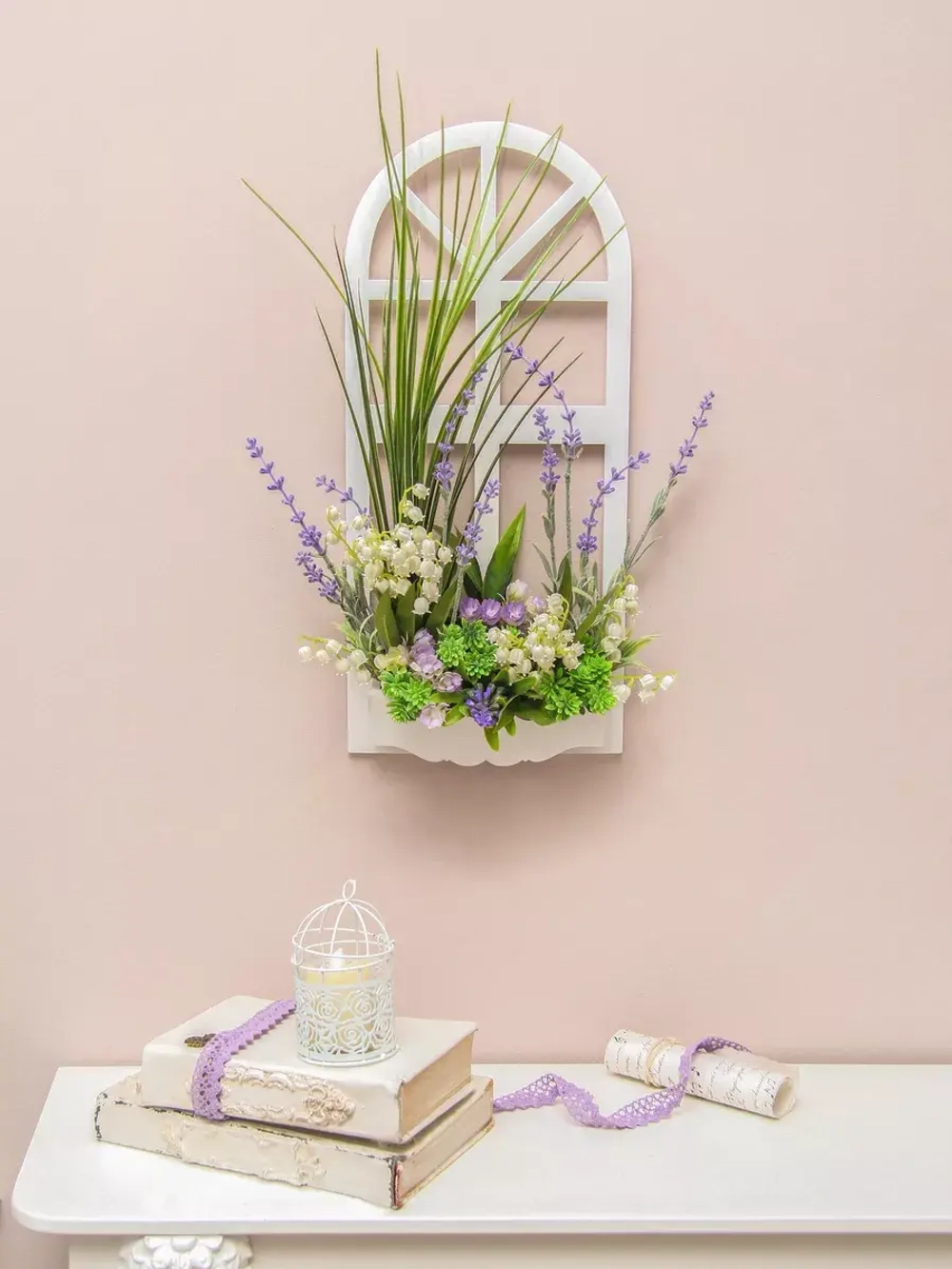 Панно на стену для интерьера "Окно с цветами"