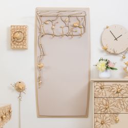 Вешалка настенная Терра (без зеркала) Айвори мраморное золото