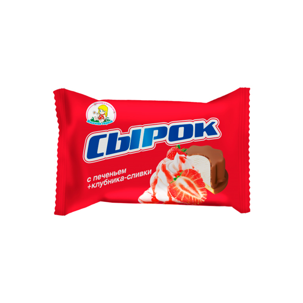 Сырок творожный на печенье "Клубника-сливки" 20% 40 г, "Минская марка", Беларусь